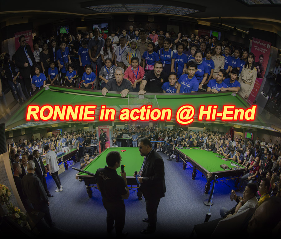 ronnie in action, Hi-end snooker club